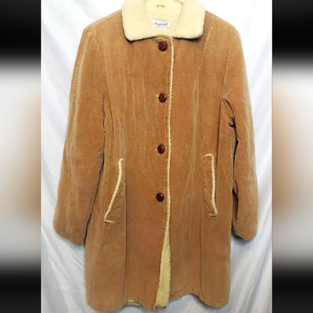 Vintage 1970s Sherpa Corduroy Button Jacket Fingerhut